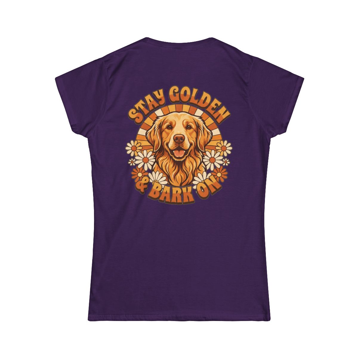 Color: Purple | Stay Golden & Bark On Women's Tee