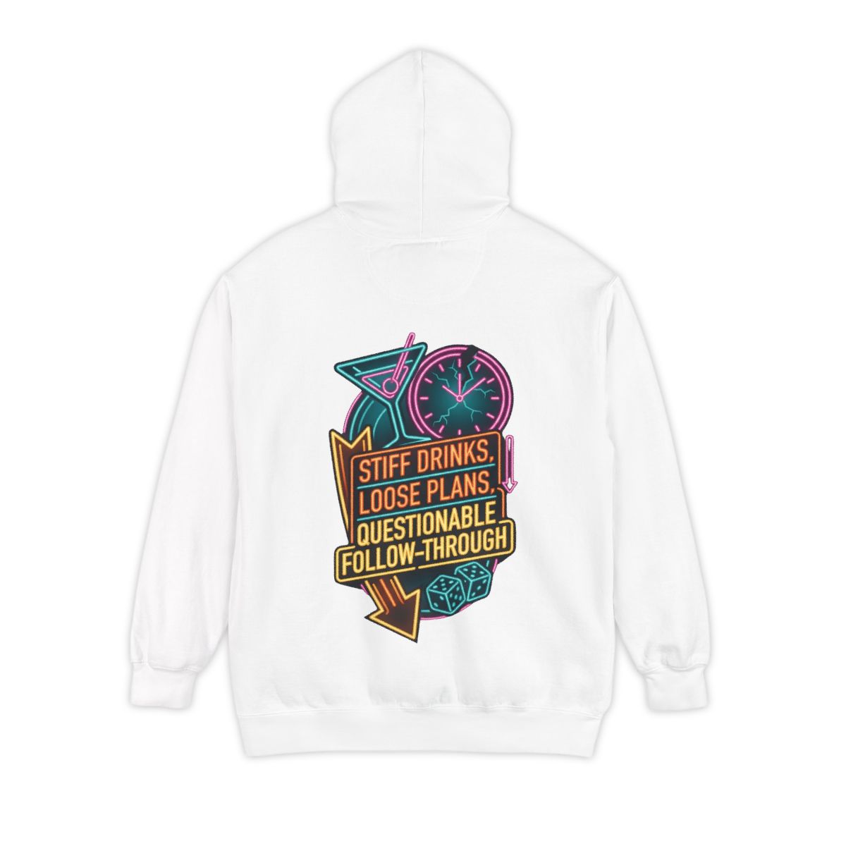 Color: White | Stiff Drinks Loose Plans Garment-Dyed Hoodie