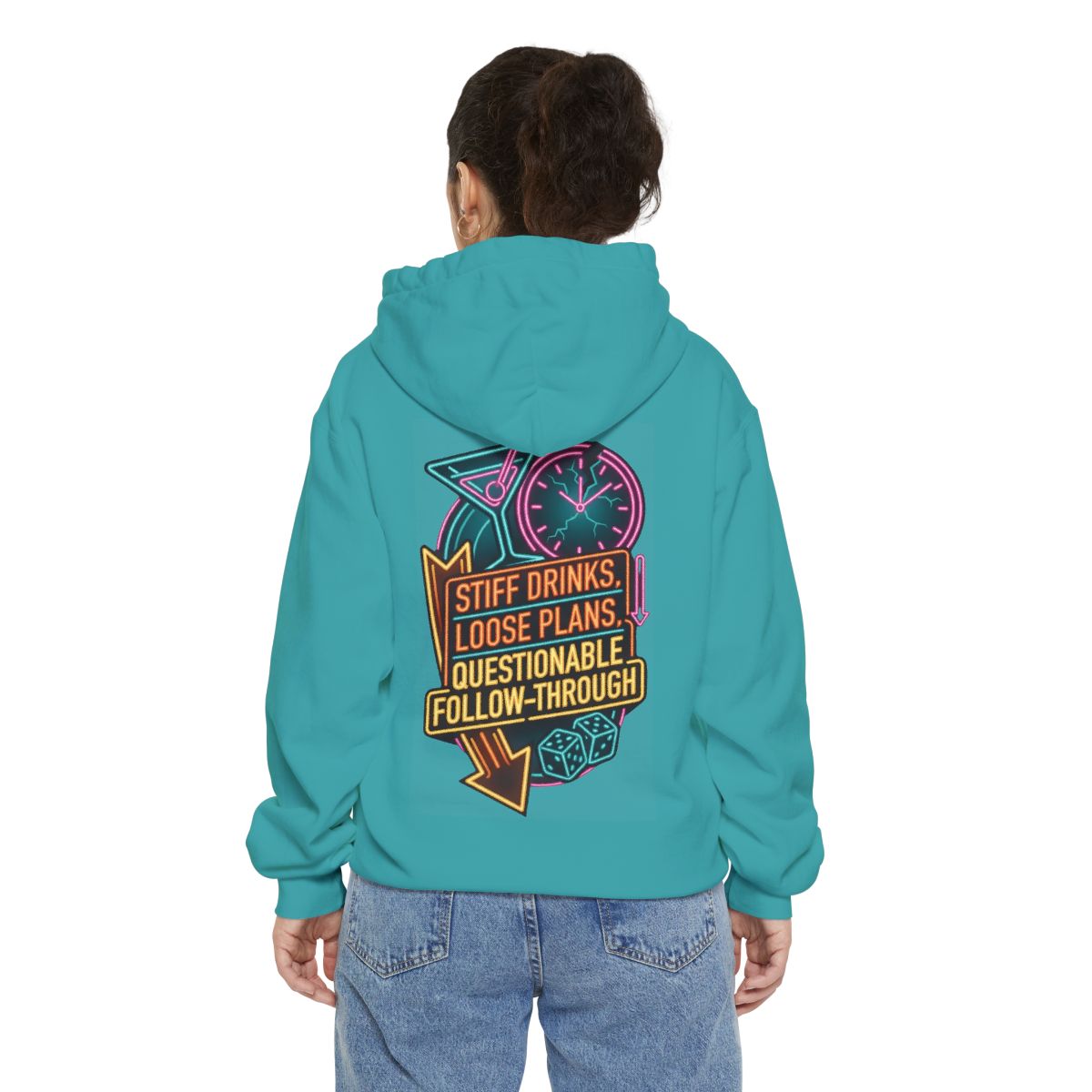Color: Seafoam | Stiff Drinks Loose Plans Garment-Dyed Hoodie