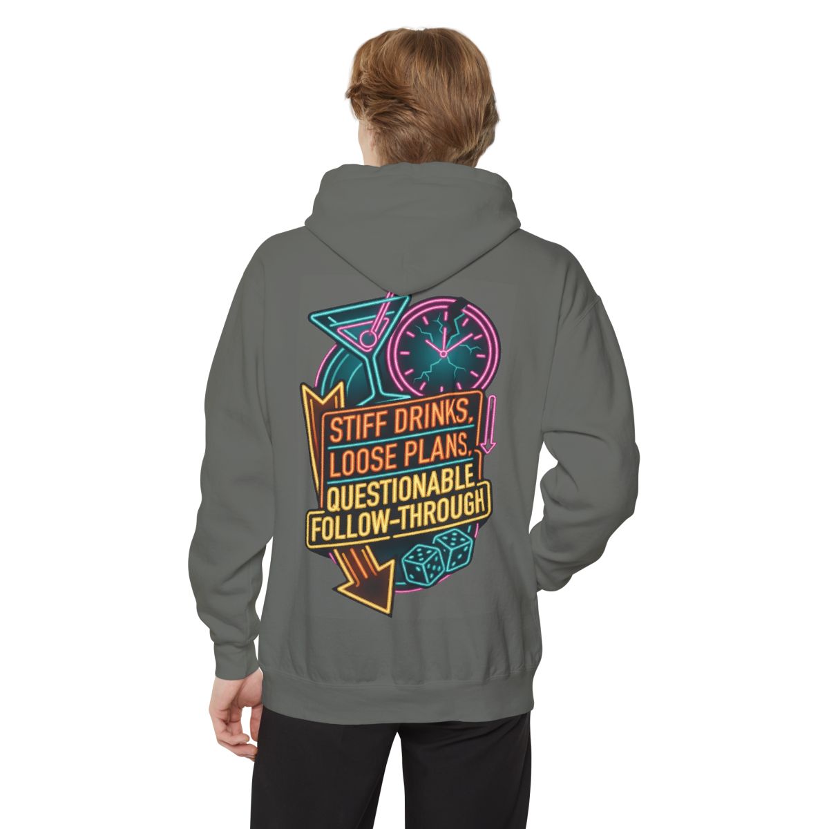 Color: Grey | Stiff Drinks Loose Plans Garment-Dyed Hoodie