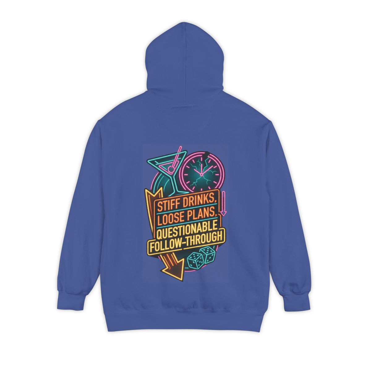 Color: Flo Blue | Stiff Drinks Loose Plans Garment-Dyed Hoodie