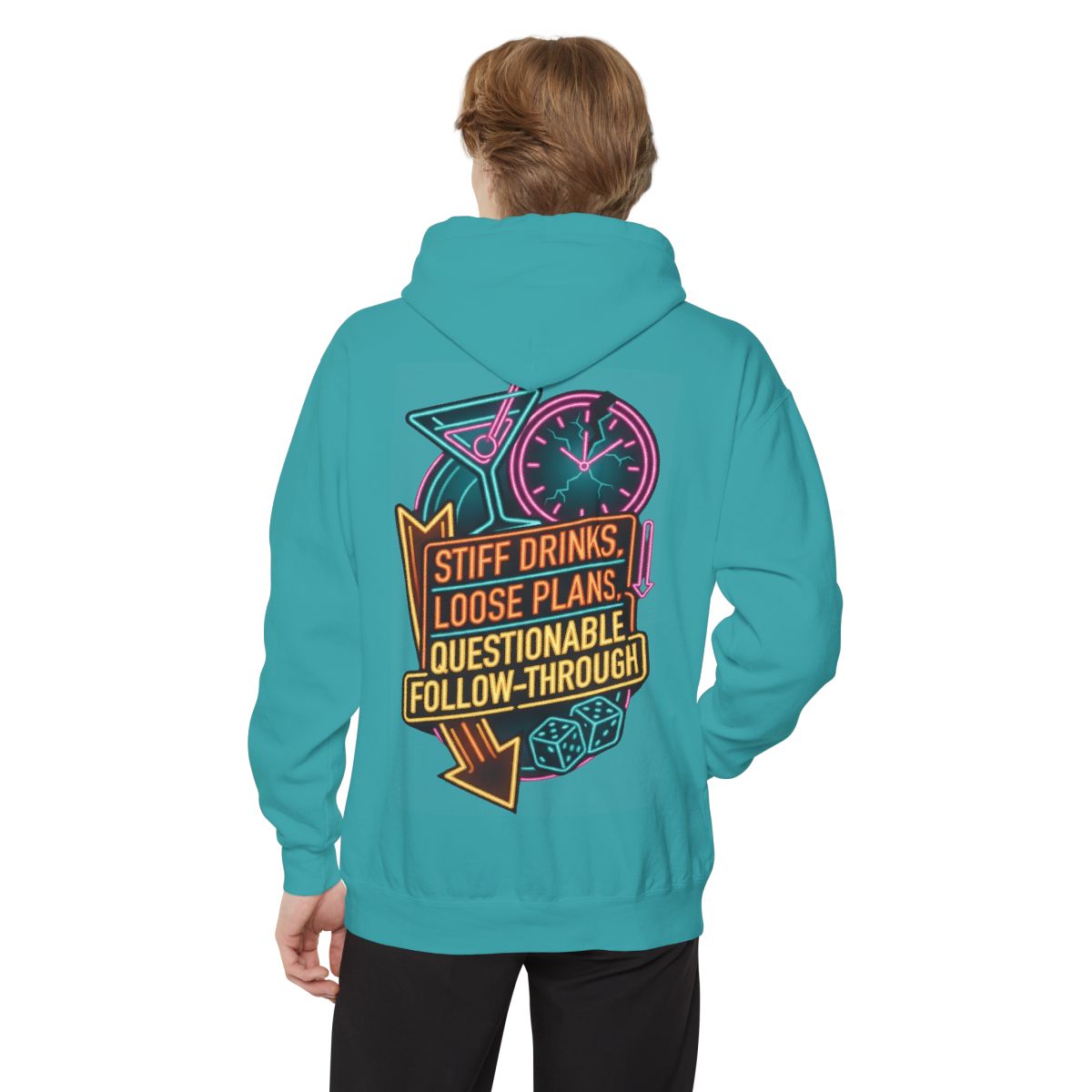 Color: Seafoam | Stiff Drinks Loose Plans Garment-Dyed Hoodie