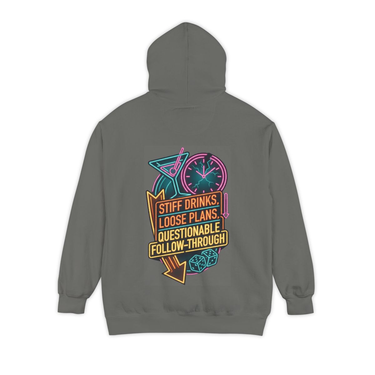 Color: Grey | Stiff Drinks Loose Plans Garment-Dyed Hoodie