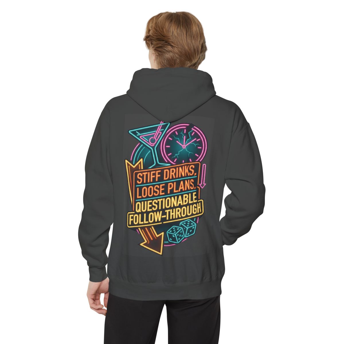 Color: Pepper | Stiff Drinks Loose Plans Garment-Dyed Hoodie