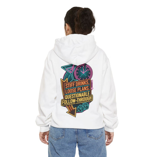 Color: White | Stiff Drinks Loose Plans Garment-Dyed Hoodie