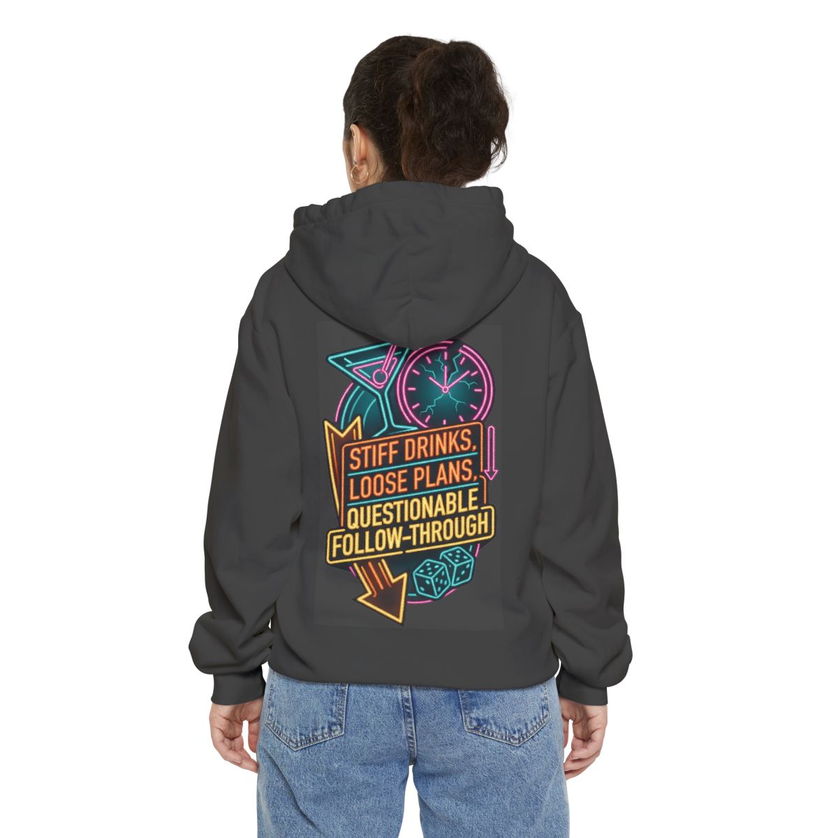 Color: Pepper | Stiff Drinks Loose Plans Garment-Dyed Hoodie