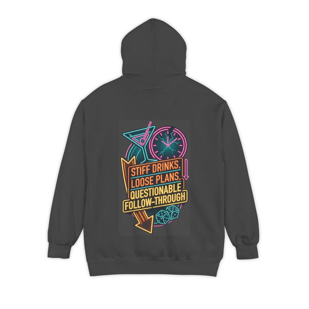 Color: Pepper | Stiff Drinks Loose Plans Garment-Dyed Hoodie