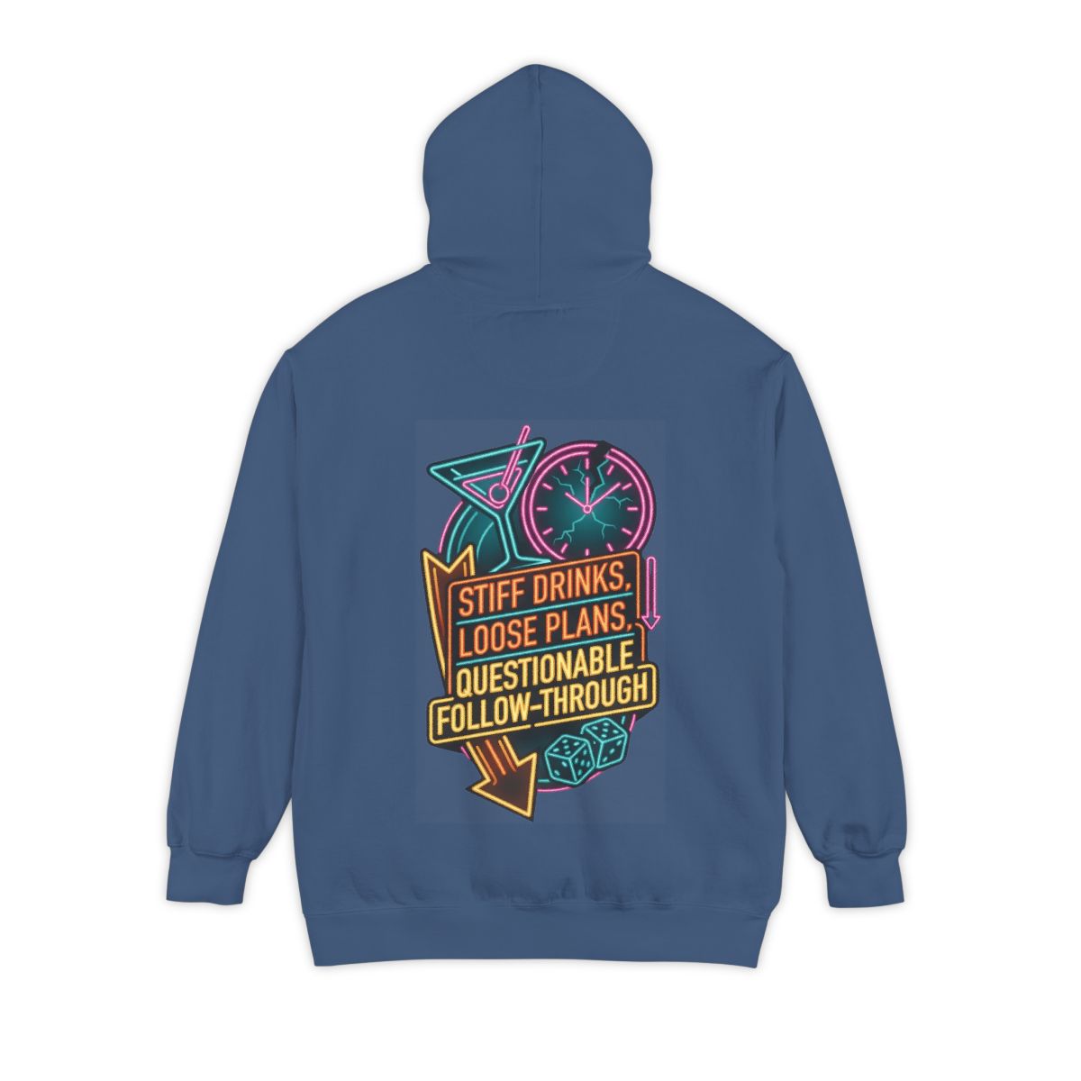 Color: True Navy | Stiff Drinks Loose Plans Garment-Dyed Hoodie