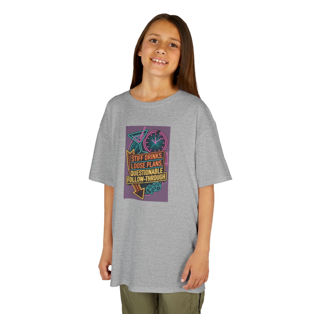 Color: Sport Grey | Stiff Drinks Loose Plans Kids Tee