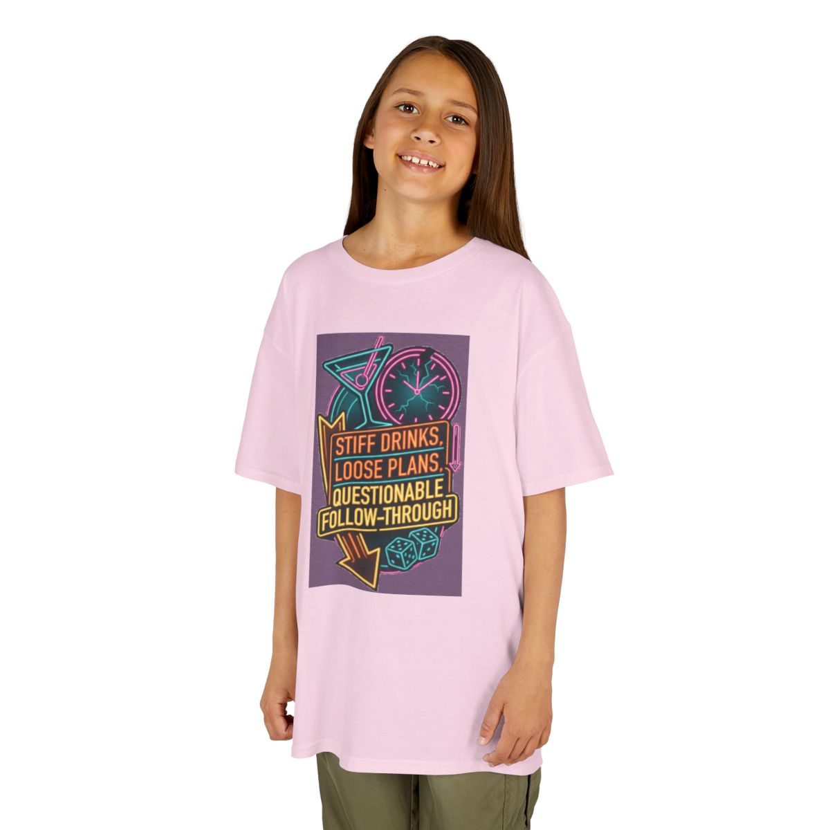 Color: Light Pink | Stiff Drinks Loose Plans Kids Tee
