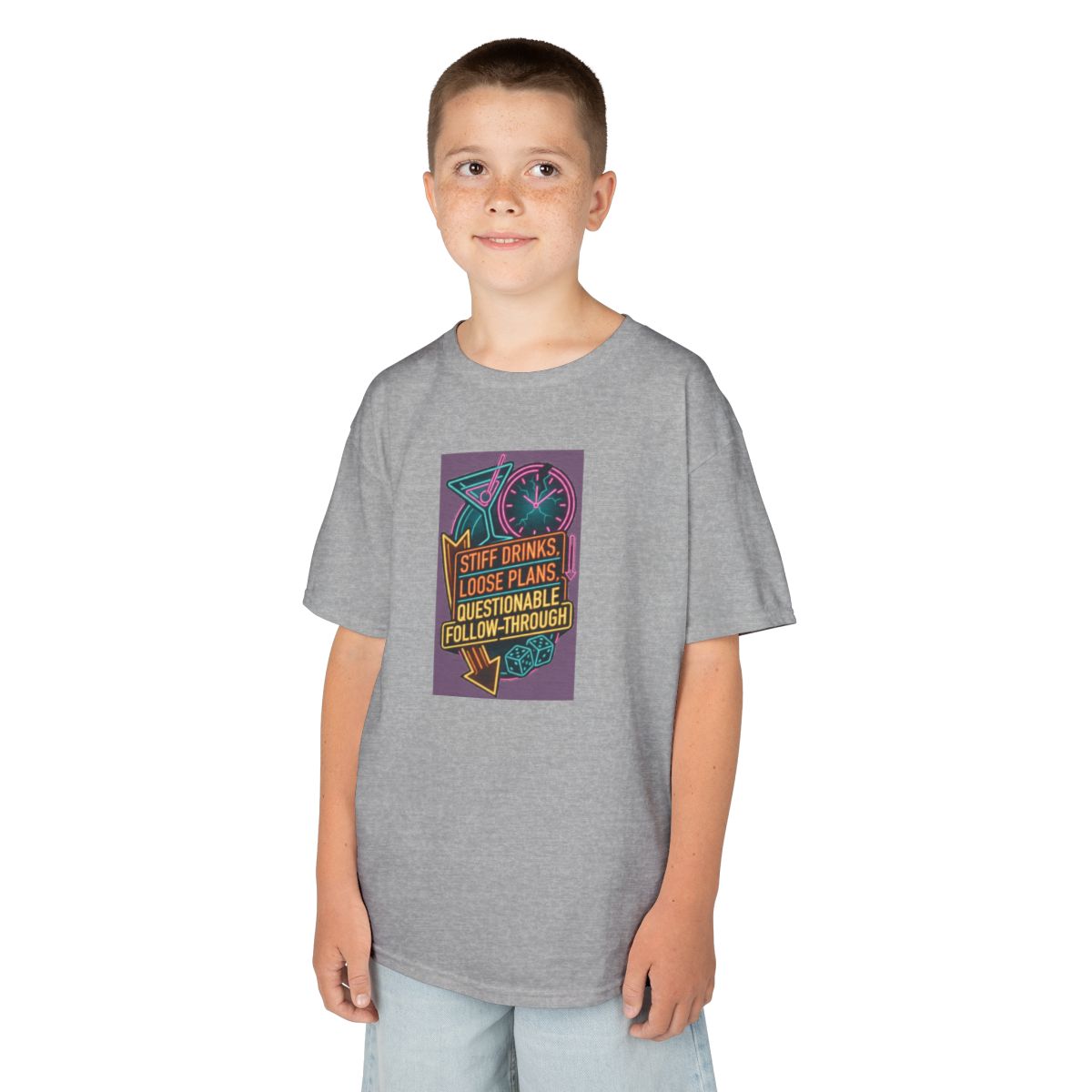 Color: Sport Grey | Stiff Drinks Loose Plans Kids Tee