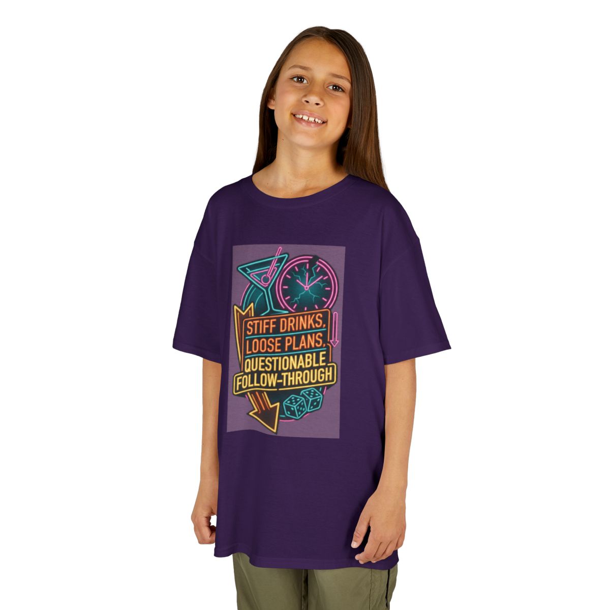 Color: Purple | Stiff Drinks Loose Plans Kids Tee