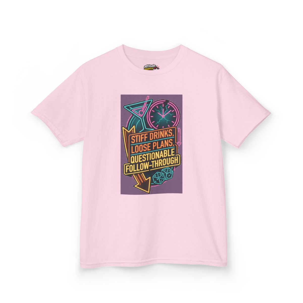 Color: Light Pink | Stiff Drinks Loose Plans Kids Tee