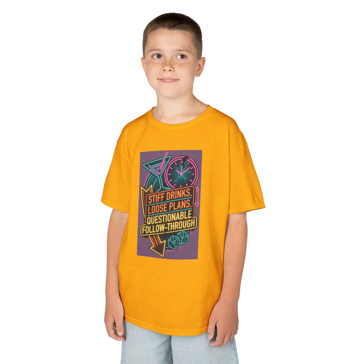 Color: Gold | Stiff Drinks Loose Plans Kids Tee