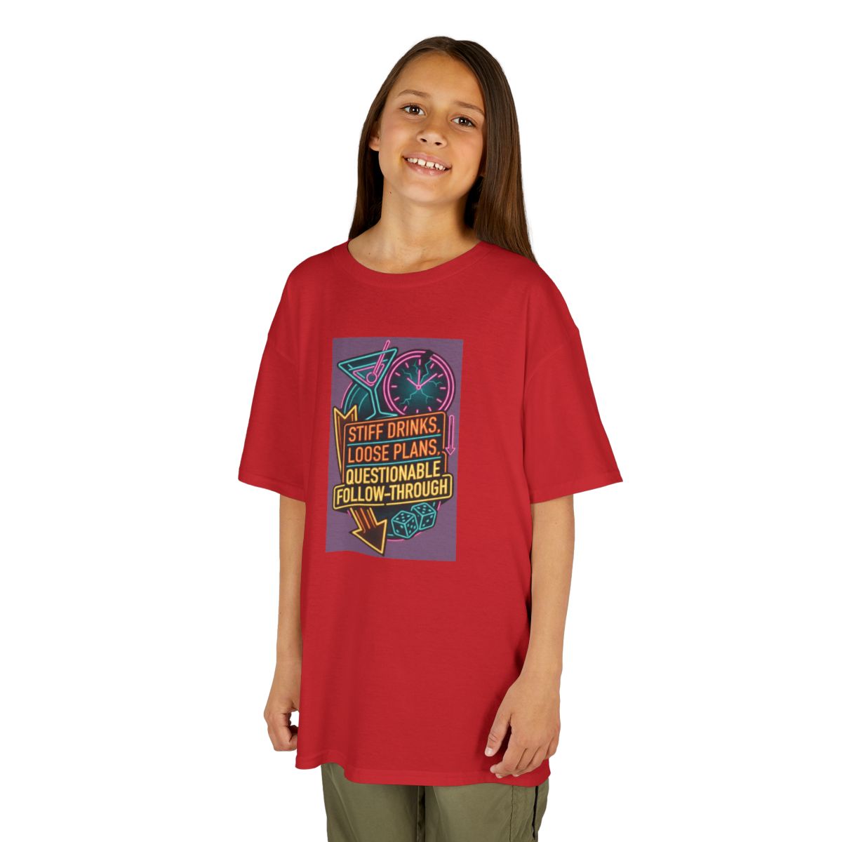 Color: Red | Stiff Drinks Loose Plans Kids Tee