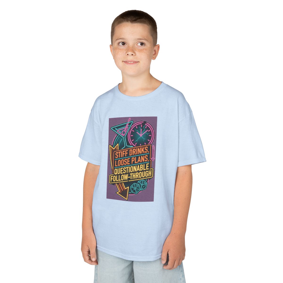 Color: Light Blue | Stiff Drinks Loose Plans Kids Tee