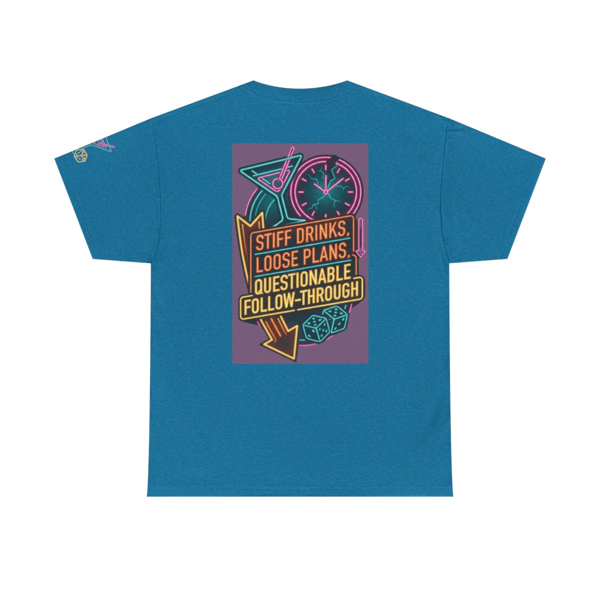 Color: Antique Sapphire | Stiff Drinks Loose Plans Premium Graphic Tee