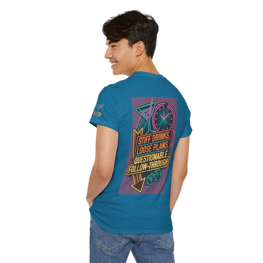 Color: Antique Sapphire | Stiff Drinks Loose Plans Premium Graphic Tee