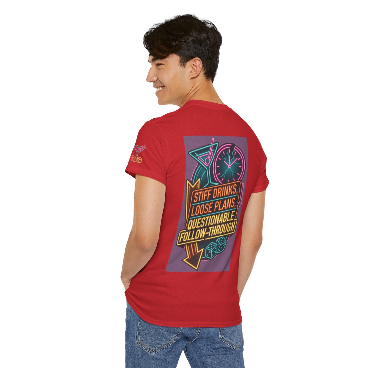 Color: Red | Stiff Drinks Loose Plans Premium Graphic Tee