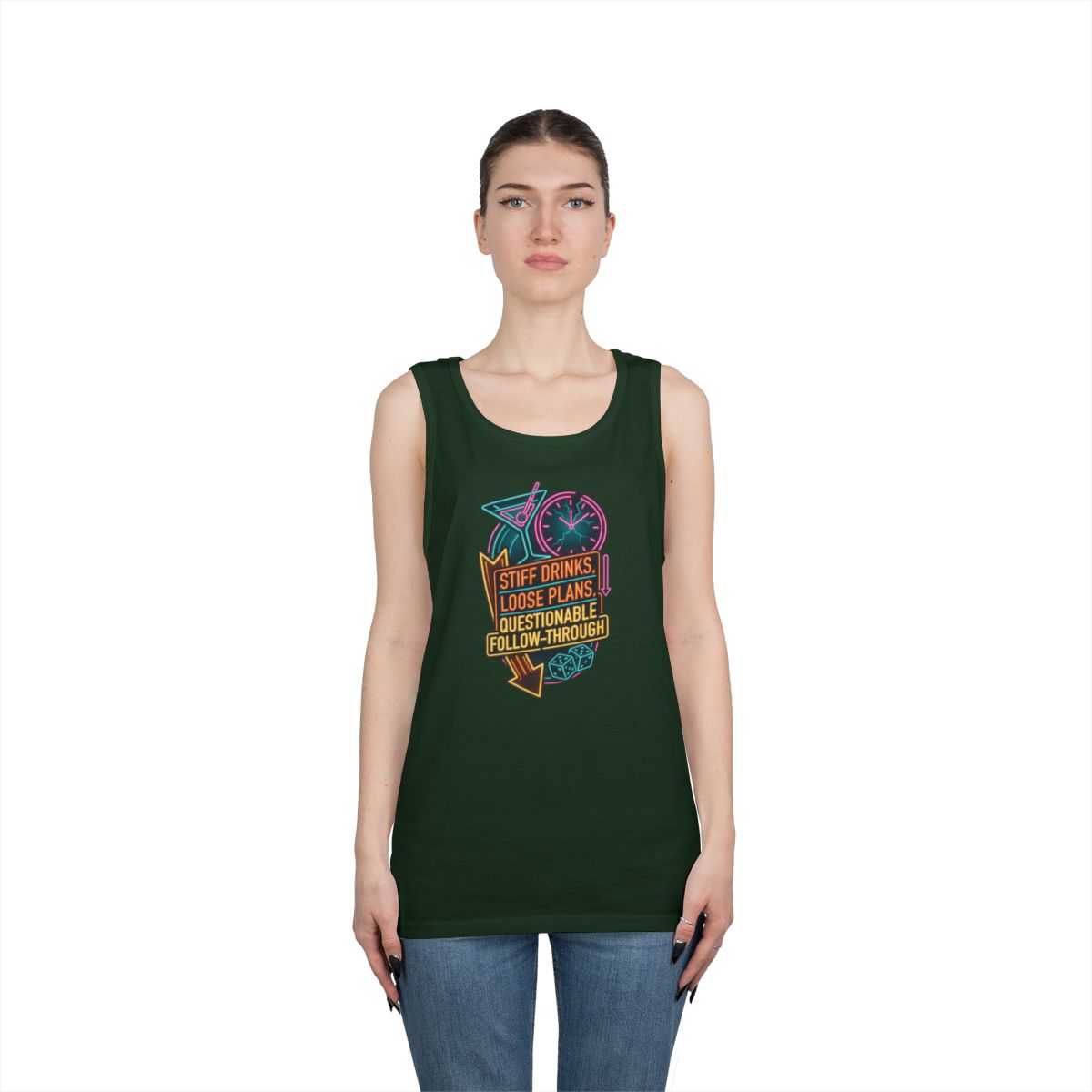 Color: Forest Green | Stiff Drinks Loose Plans Tank Top