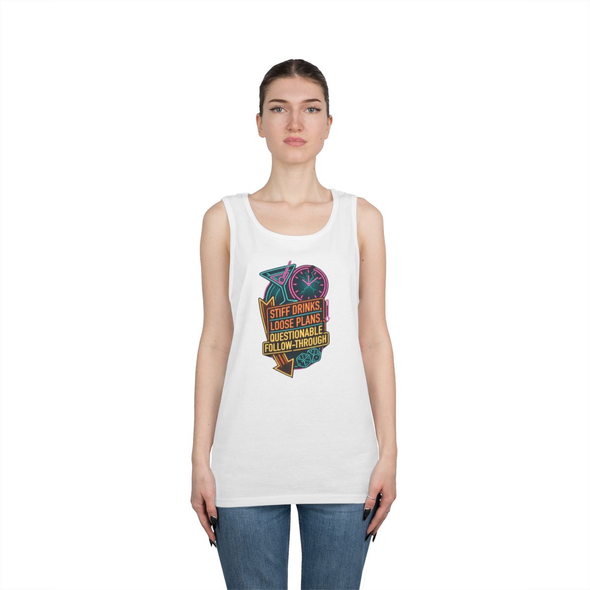 Color: White | Stiff Drinks Loose Plans Tank Top