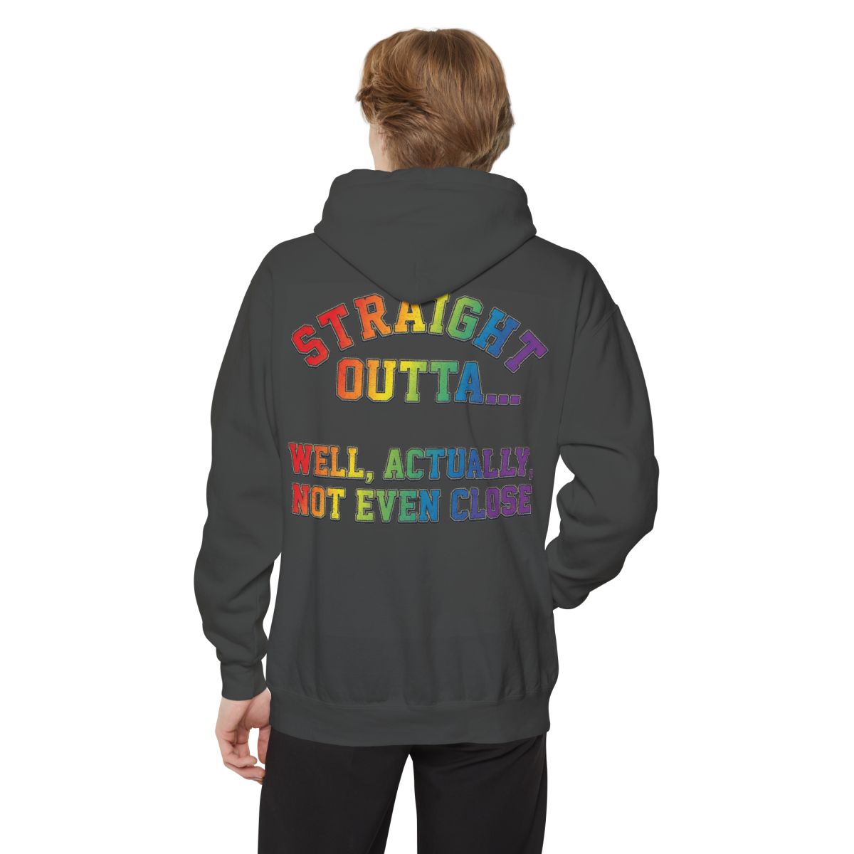Color: Pepper | Straight Outta Not Even Garment-Dyed Hoodie