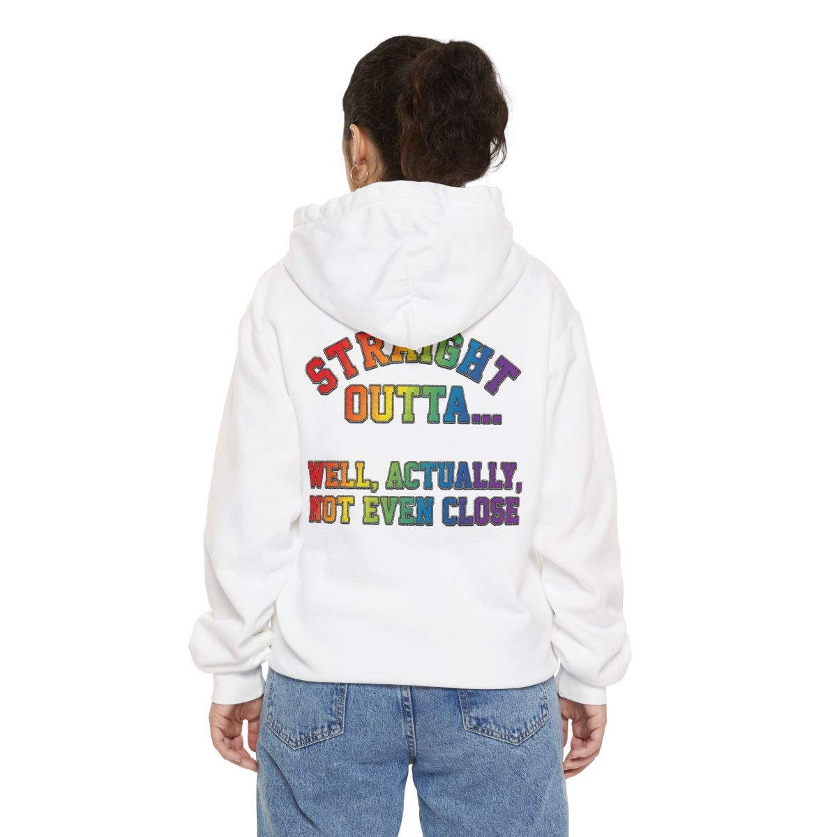 Color: White | Straight Outta Not Even Garment-Dyed Hoodie