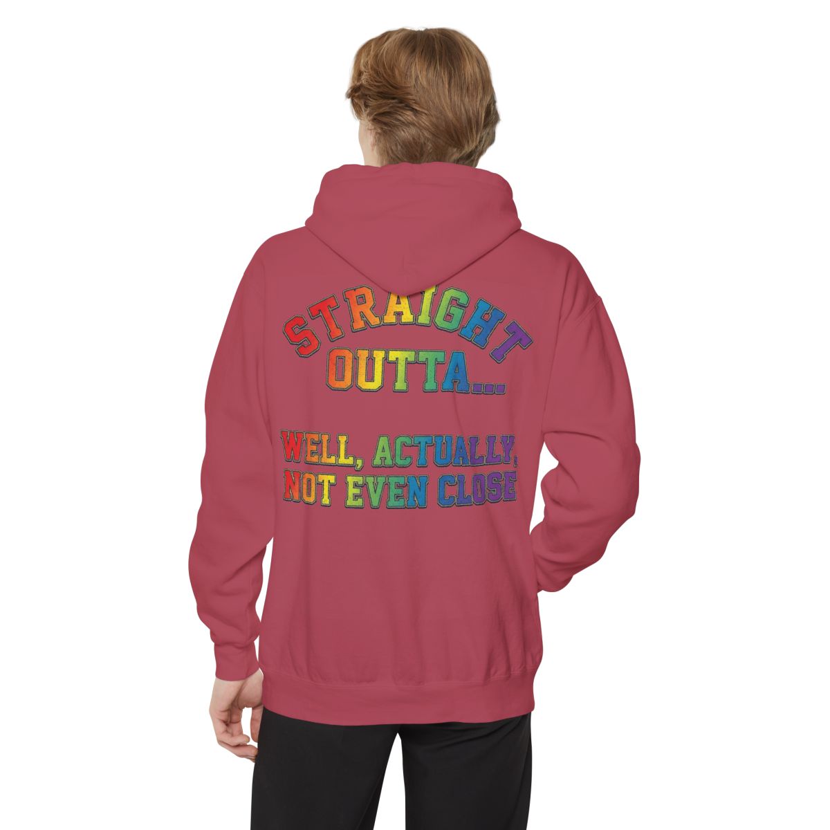 Color: Crimson | Straight Outta Not Even Garment-Dyed Hoodie