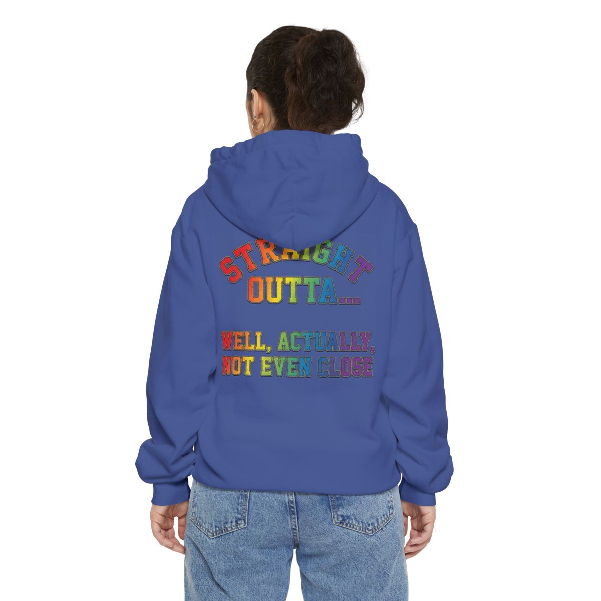 Color: Flo Blue | Straight Outta Not Even Garment-Dyed Hoodie