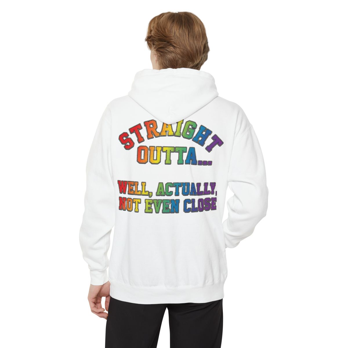 Color: White | Straight Outta Not Even Garment-Dyed Hoodie