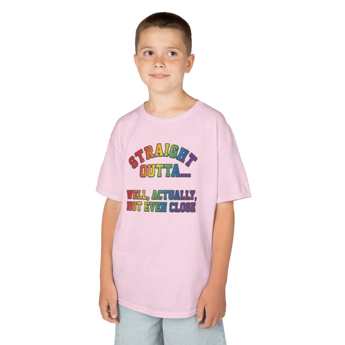 Color: Light Pink | Straight Outta Not Even Kids Tee