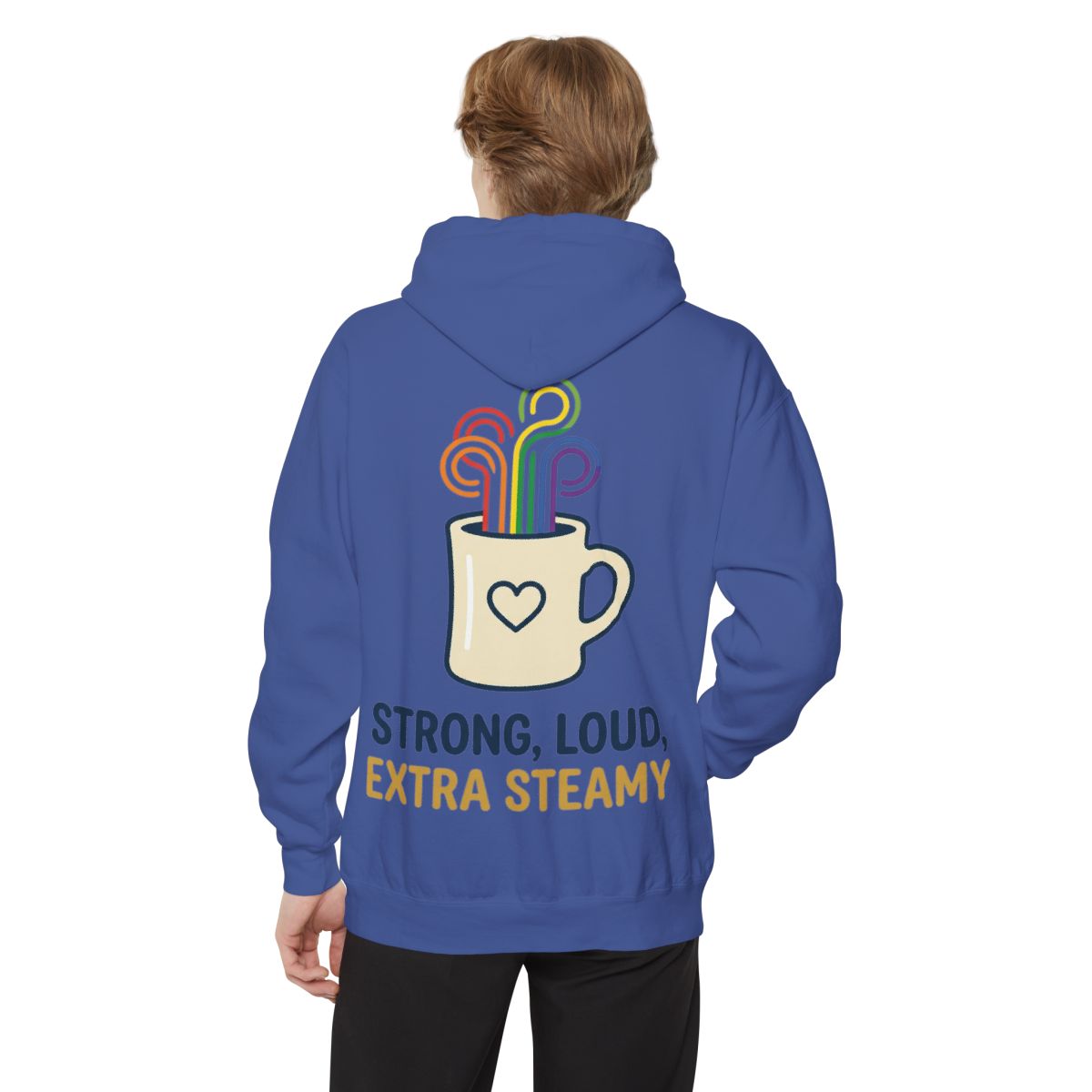 Color: Flo Blue | Strong Loud Extra Steamy Garment-Dyed Hoodie