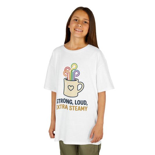 Color: White | Strong Loud Extra Steamy Kids Tee