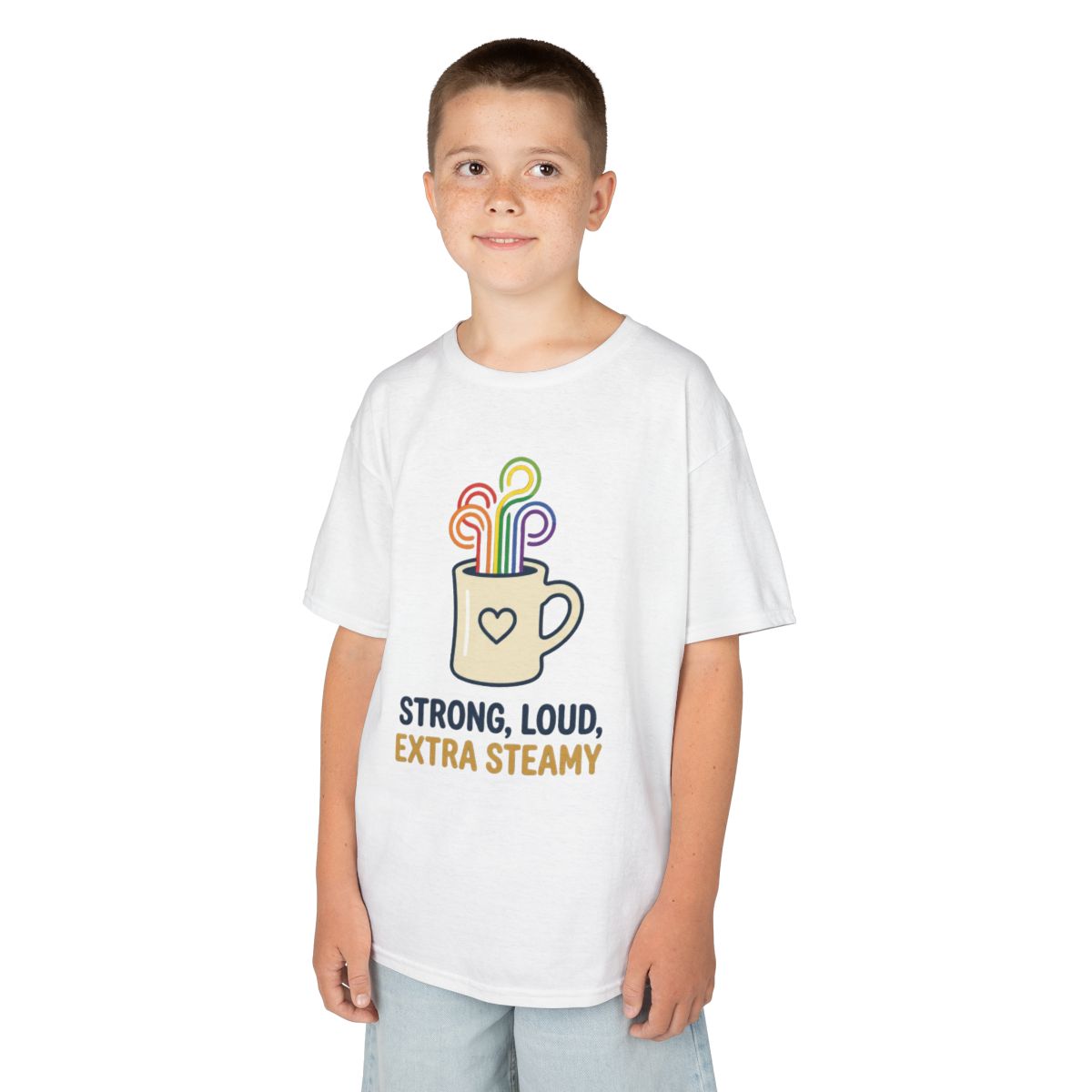 Color: White | Strong Loud Extra Steamy Kids Tee