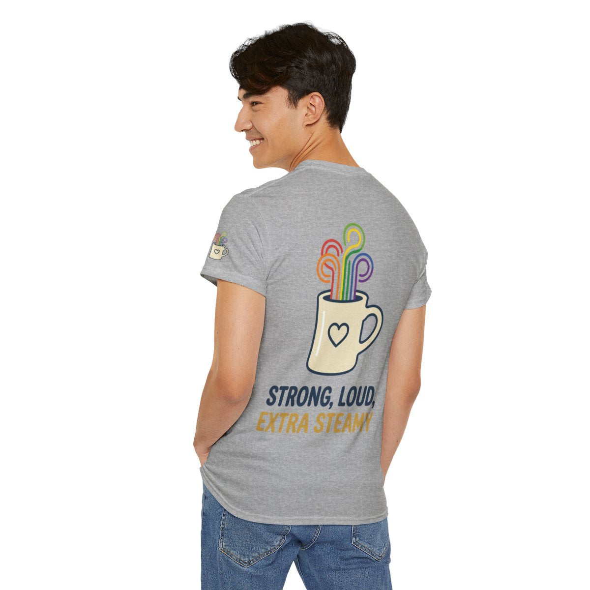Color: Sport Grey | Strong Loud Extra Steamy Premium Graphic Tee