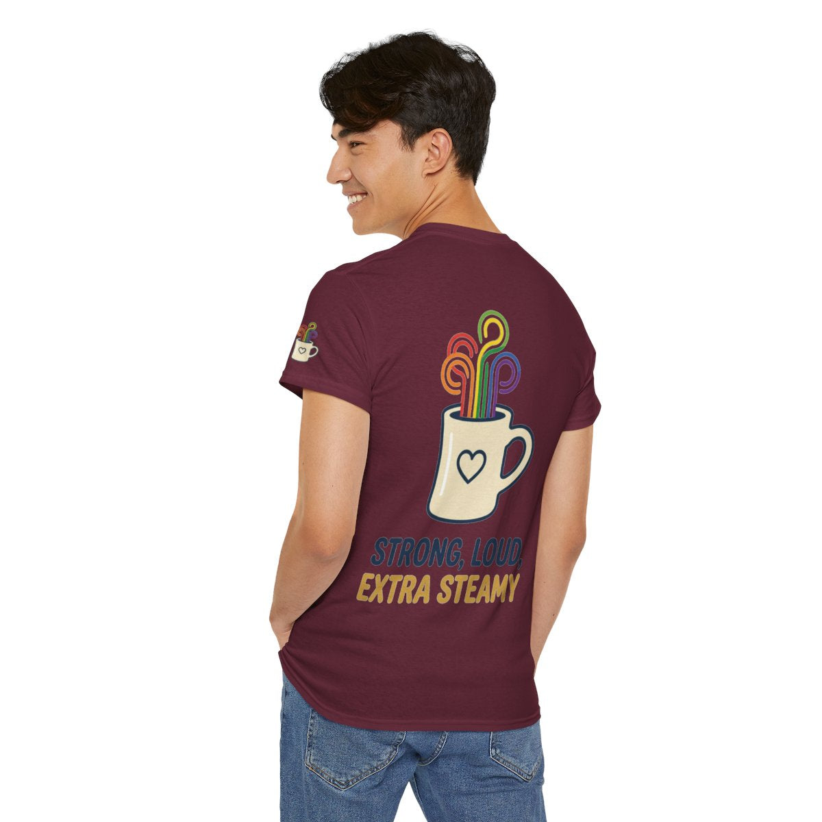 Color: Maroon | Strong Loud Extra Steamy Premium Graphic Tee