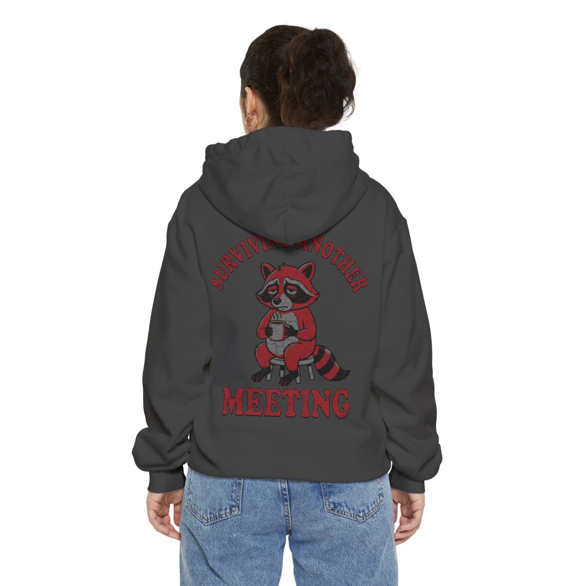 Color: Pepper | Surviving Another Meeting Garment-Dyed Hoodie