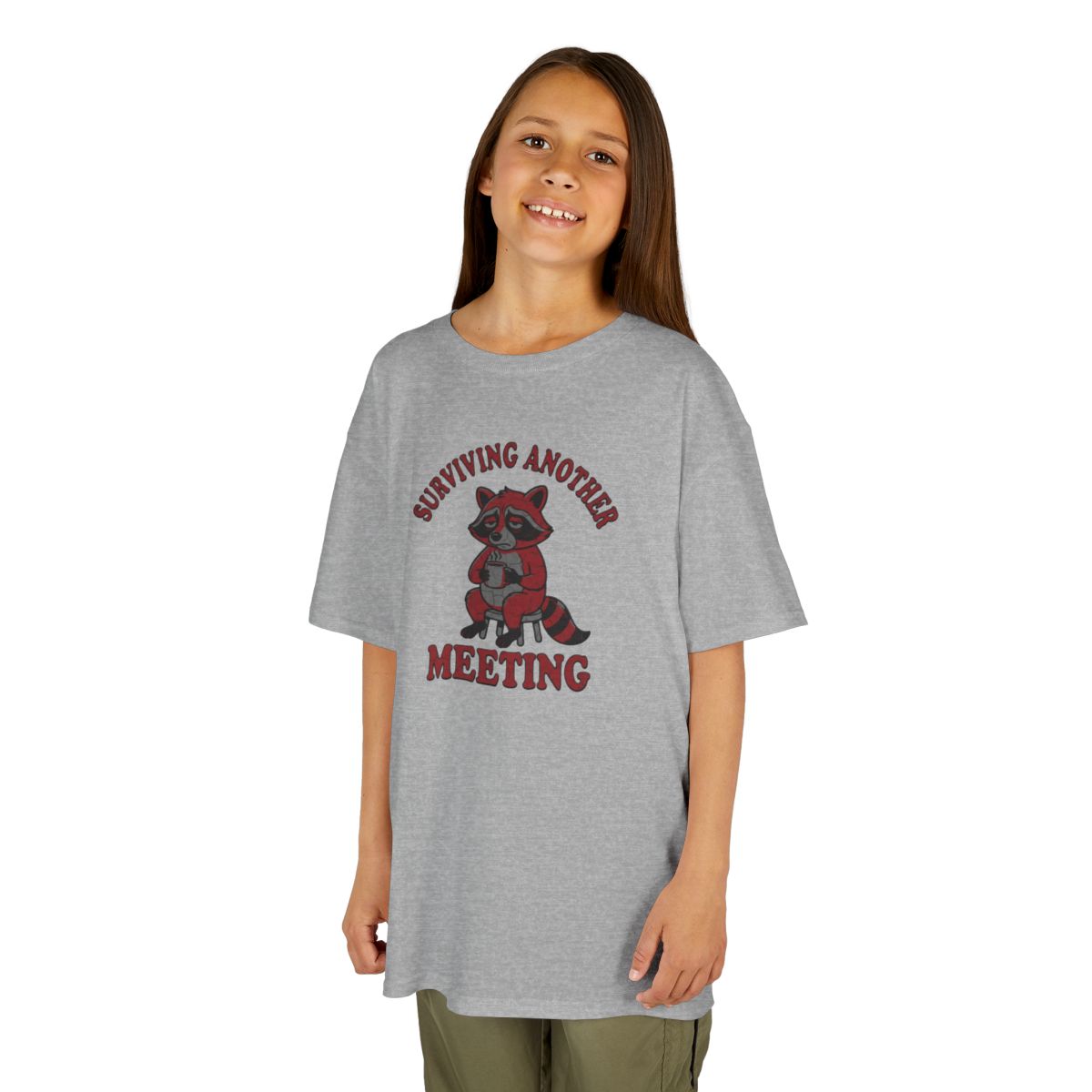 Color: Sport Grey | Surviving Another Meeting Kids Tee