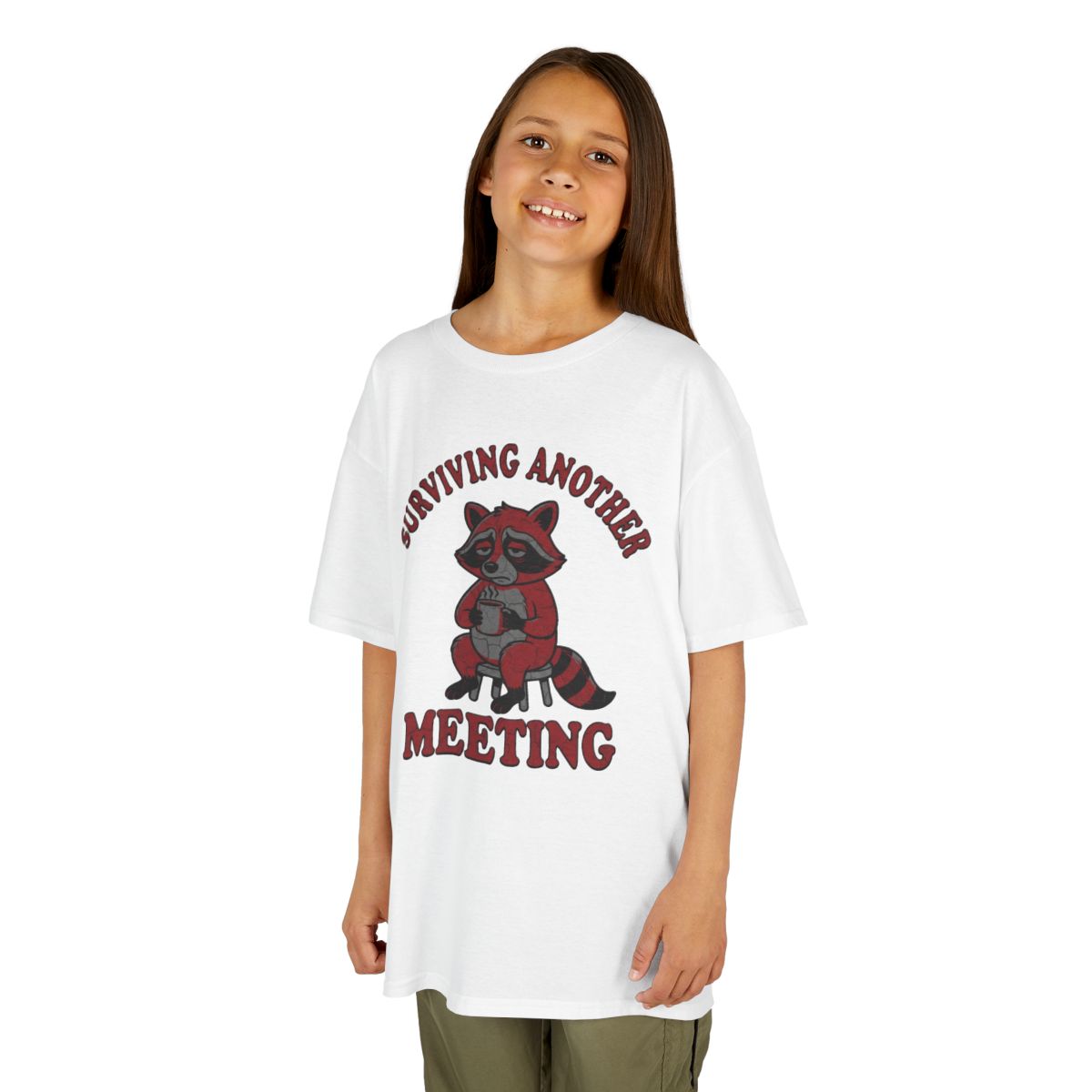 Color: White | Surviving Another Meeting Kids Tee