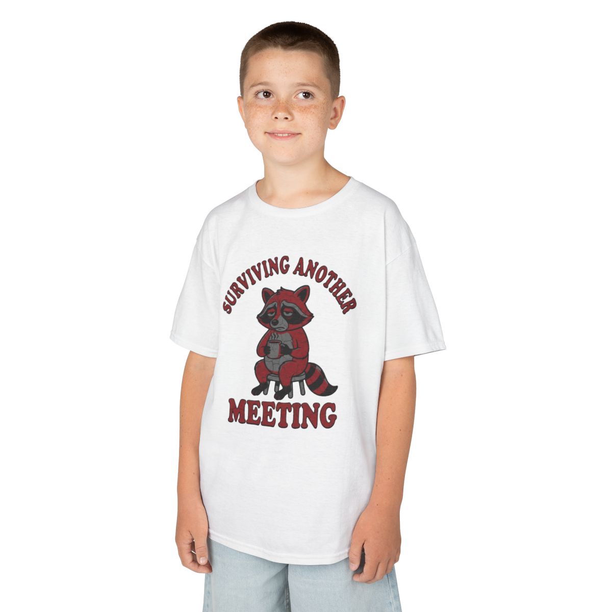 Color: White | Surviving Another Meeting Kids Tee
