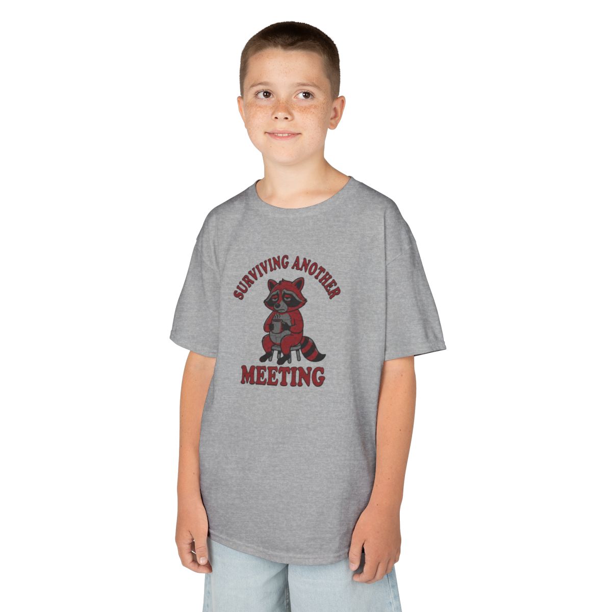 Color: Sport Grey | Surviving Another Meeting Kids Tee