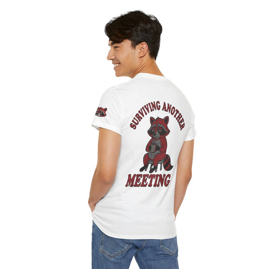 Color: White | Surviving Another Meeting Premium Graphic Tee