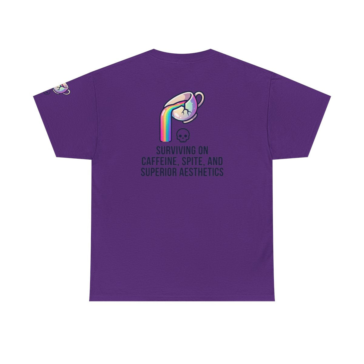 Color: Purple | Surviving on Caffeine Spite and Superior Aesthetics Premium Graphic Tee