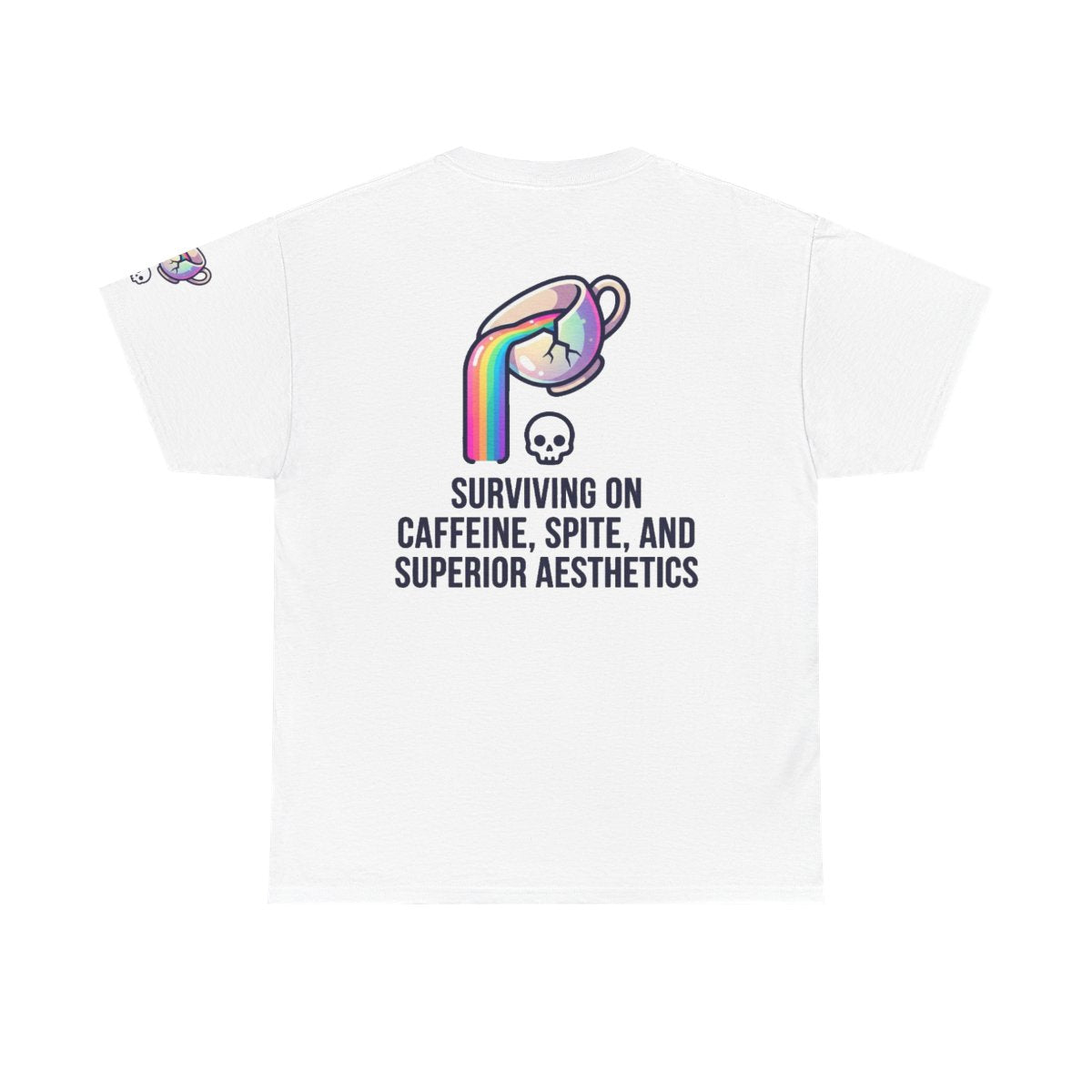 Color: White | Surviving on Caffeine Spite and Superior Aesthetics Premium Graphic Tee
