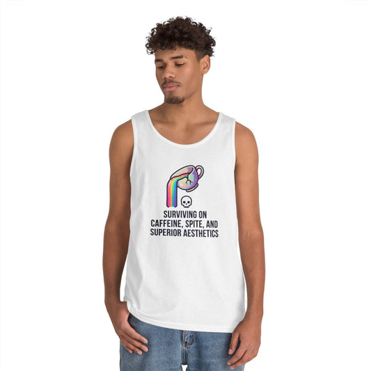 Color: White | Surviving on Caffeine Spite and Superior Aesthetics Tank Top