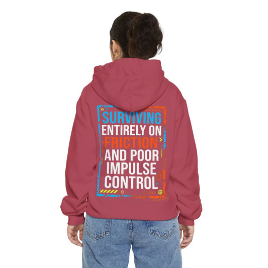 Color: Crimson | Surviving On Friction Garment-Dyed Hoodie