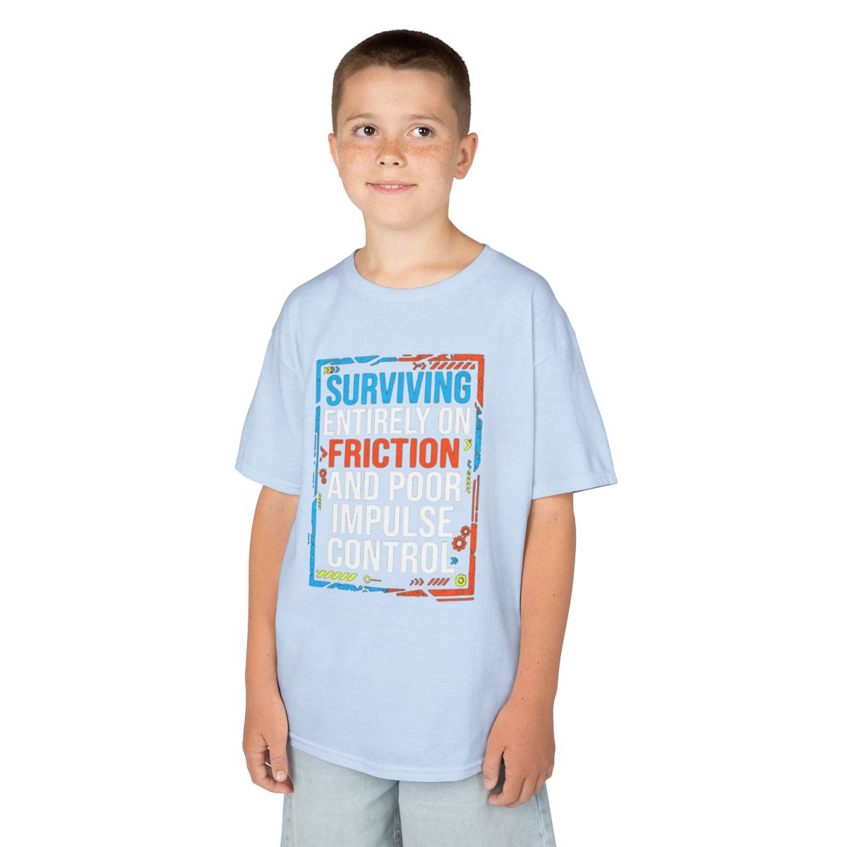 Color: Light Blue | Surviving On Friction Kids Tee