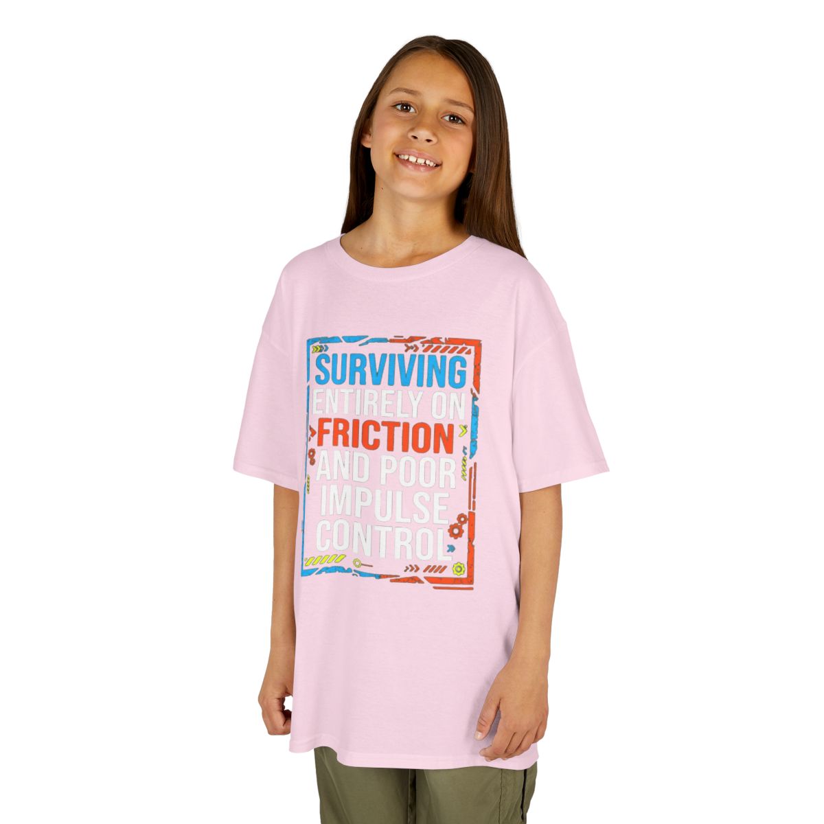 Color: Light Pink | Surviving On Friction Kids Tee