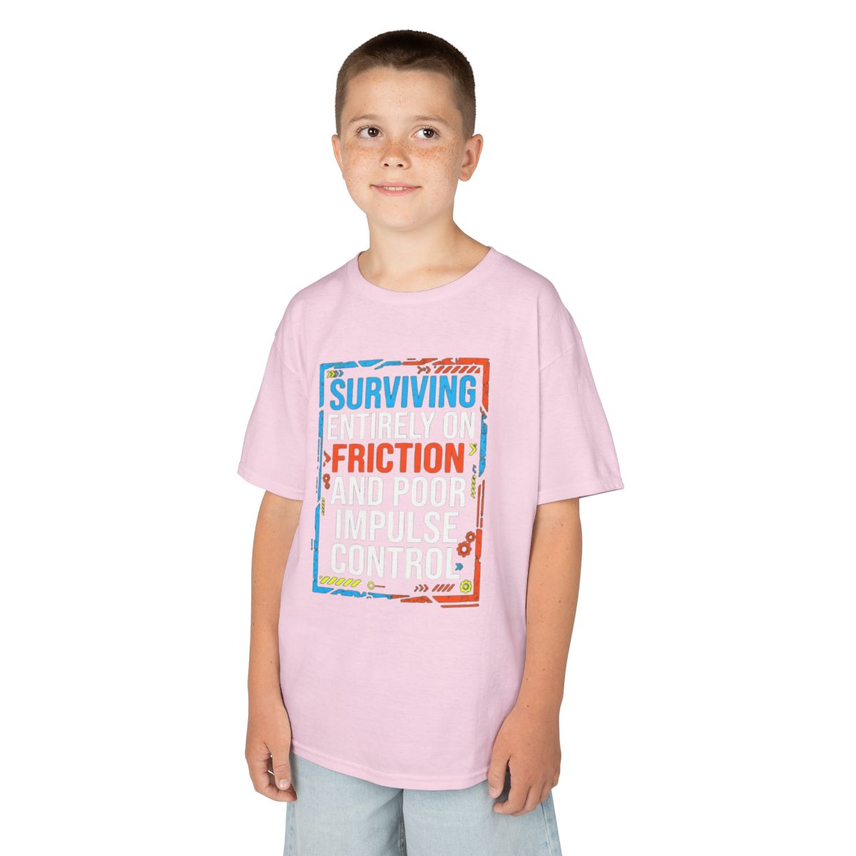 Color: Light Pink | Surviving On Friction Kids Tee