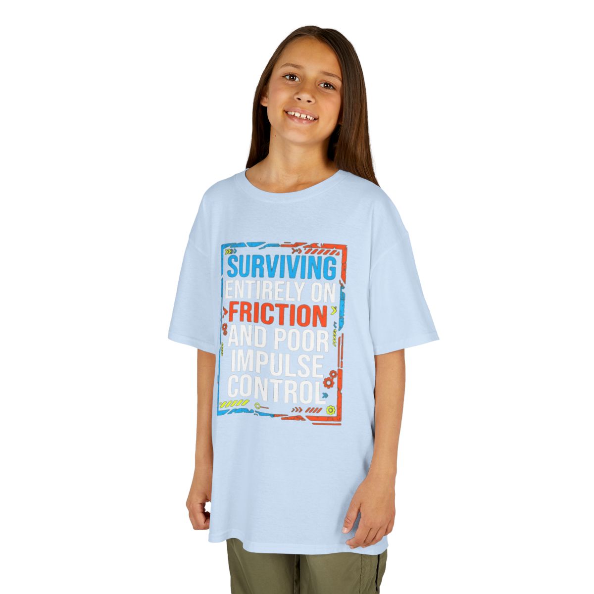 Color: Light Blue | Surviving On Friction Kids Tee